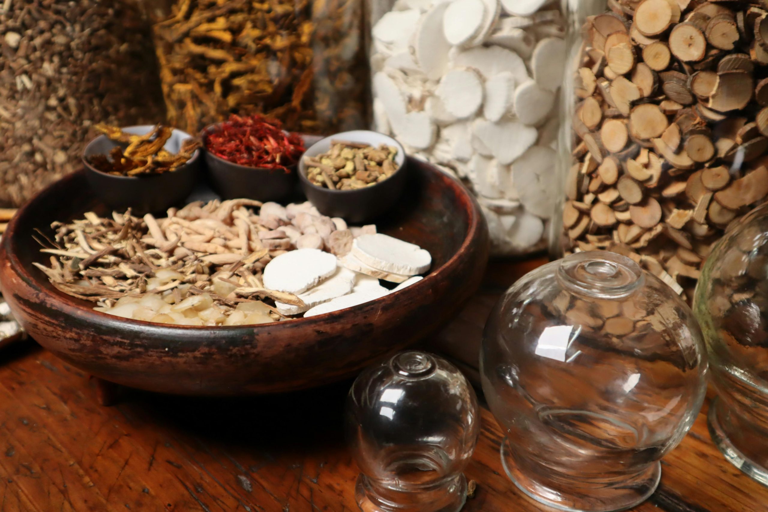 Chinese Herbal medicine Chinese herbs in a bowl